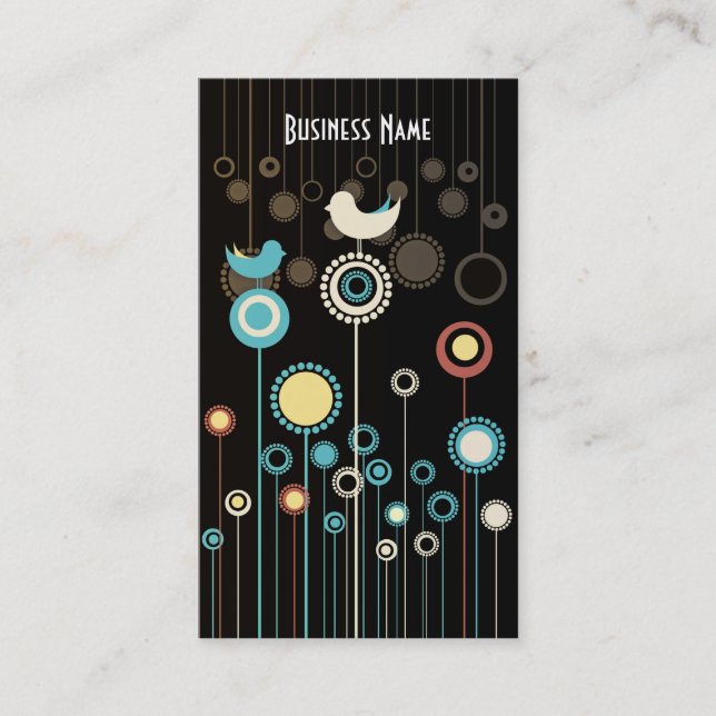 Trendy Floral Design Business Card (Front)