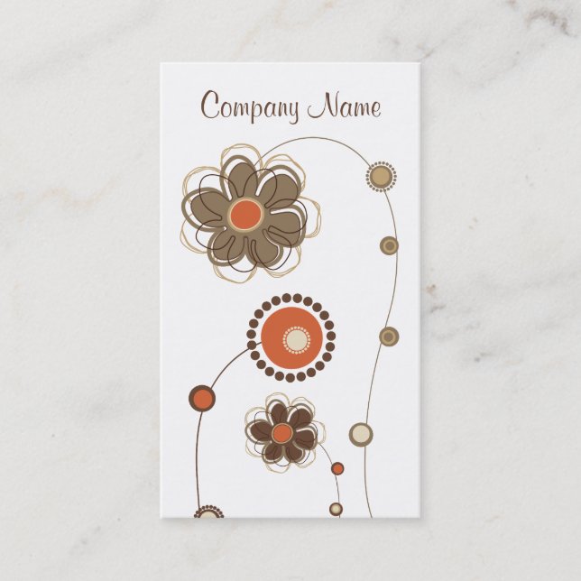 Trendy Floral Design Business Card (Front)