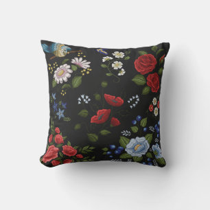 Trendy  Floral  Embroidery       Cushion