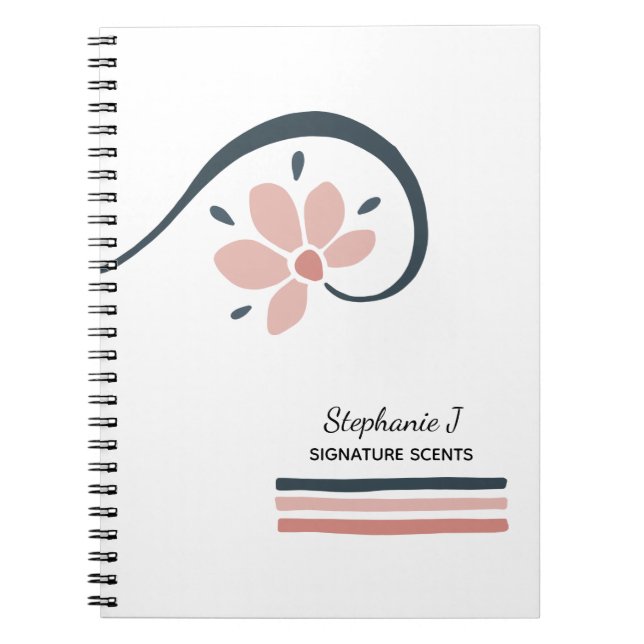Trendy Floral Essential Oils Aromatherapy Notebook (Front)
