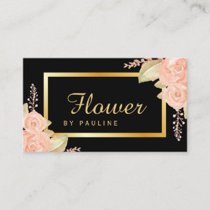 Trendy Floral Gold Foil Business Card
