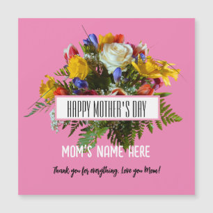 TRENDY FLORAL HAPPY MOTHER'S DAY   MAGNETIC INVITATION