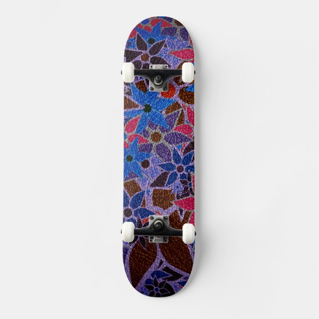 Trendy Floral Pattern #12 Skateboard (Front)