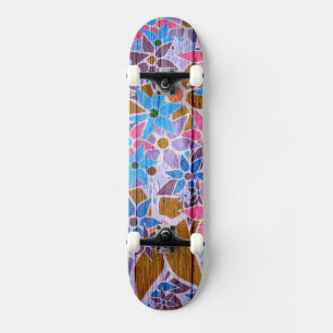 Trendy Floral Pattern #13 Skateboard