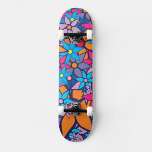 Trendy Floral Pattern #4 Skateboard