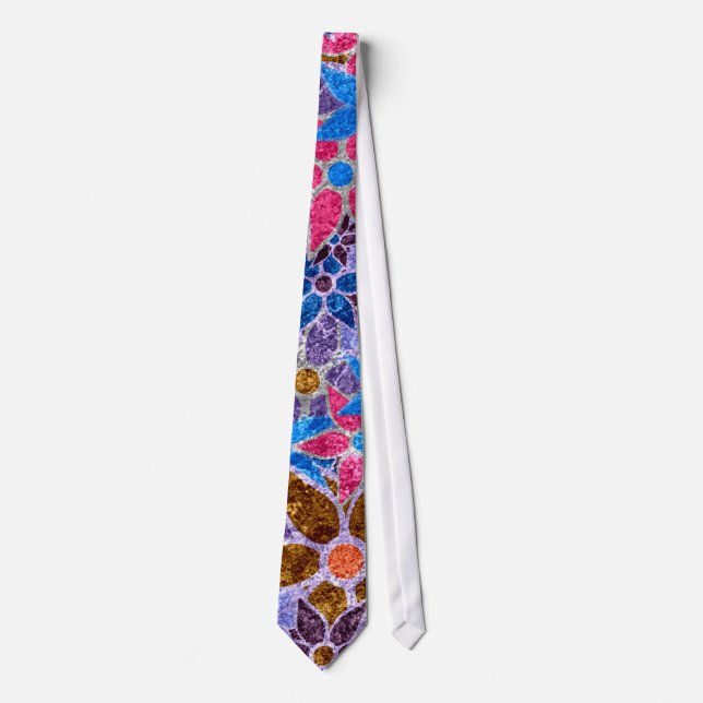 Trendy Floral Pattern #8 Tie (Front)