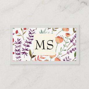 Trendy Floral Pattern Business Card