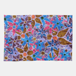 Trendy Floral Pattern Vintage #3 Tea Towel