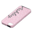 Trendy Floral Pattern with name - pink and grey