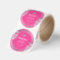 Trendy Floral Pink Product Packaging Labels Silver