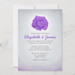 Trendy Floral Purple Wedding Invitations