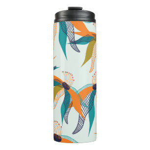 Trendy floral seamless pattern hand drawn colourfu thermal tumbler
