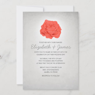 Trendy Floral White Wedding Invitations