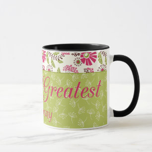 Trendy floral world's greatest mum coffee mug