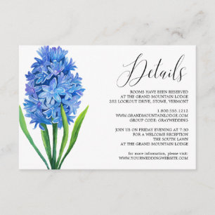 Trendy Flower Blue Hydrangea Wedding Details Card