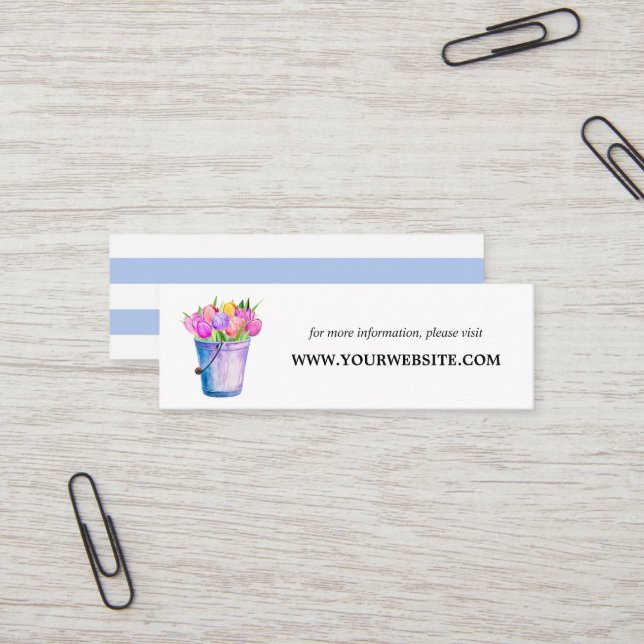 Trendy Flower Bucket Flowers Website Cards | Mini (Front/Back In Situ)