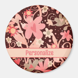 Trendy Flowers Personalized Modern Inspirivity  Magnet