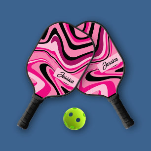Trendy Fluid Curvy Pink Personal Pickleball Paddle