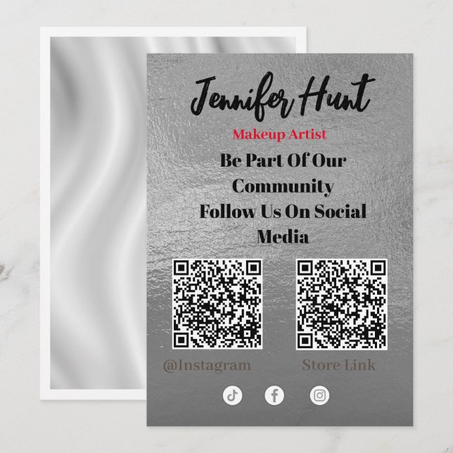 Trendy Flyers Social Media QR Code Invitation (Front/Back)