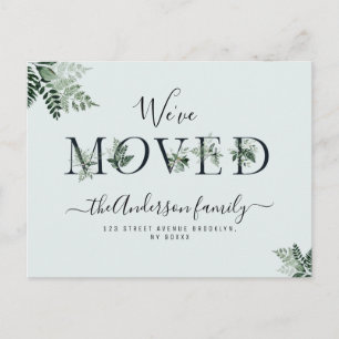 Trendy foliage letters New Home Postcard