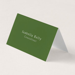 Trendy Forest Green Colour Plain Unique Stylish Business Card