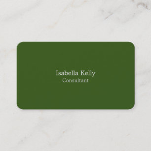 Trendy Forest Green Colour Plain Unique Stylish Business Card