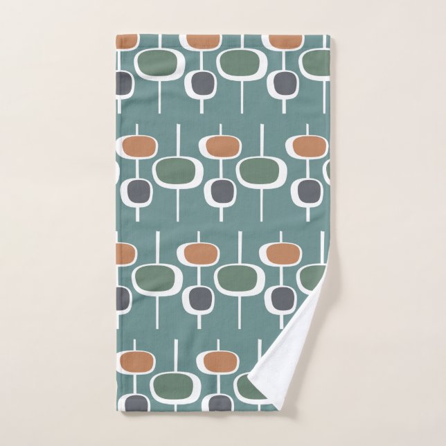 Trendy forever Modern mid century Blue pattern Bath Towel Set (Hand Towel)