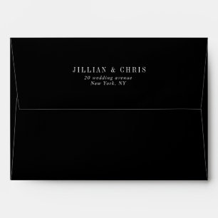 trendy formal black and white wedding envelope