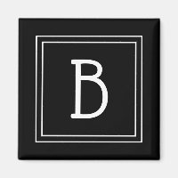 Trendy Framed Monogram Black & White Initial