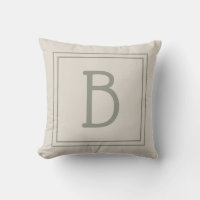 Trendy Framed Monogram Light Tan & Evergreen