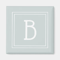 Trendy Framed Monogram Soft Green & White Initial