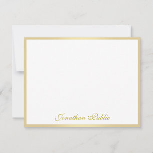 Trendy Freehand Gold Script Elegant Professional Card