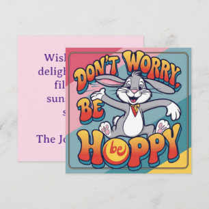 Trendy funny Bunny Easter Eggs personalised Holiday Card