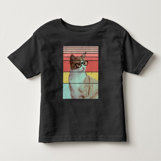 TRENDY FUNNY CUTE CAT VINTAGE  TODDLER T-Shirt (Front)