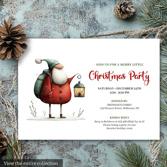 Trendy Funny Santa Christmas Celebration Invites (Trendy Funny Santa Christmas Celebration Invitation)