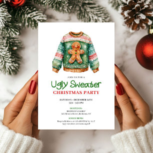 Trendy Funny Ugly Sweater Holiday Card Design