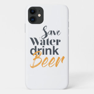 Trendy, funny, urban design Save Water Drink Beer Case-Mate iPhone Case