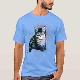 Trendy Galactic Night Sky Kitty T-Shirt