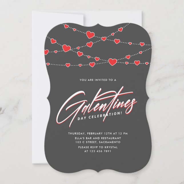 Trendy Galentine's Day Party Invitation (Front)