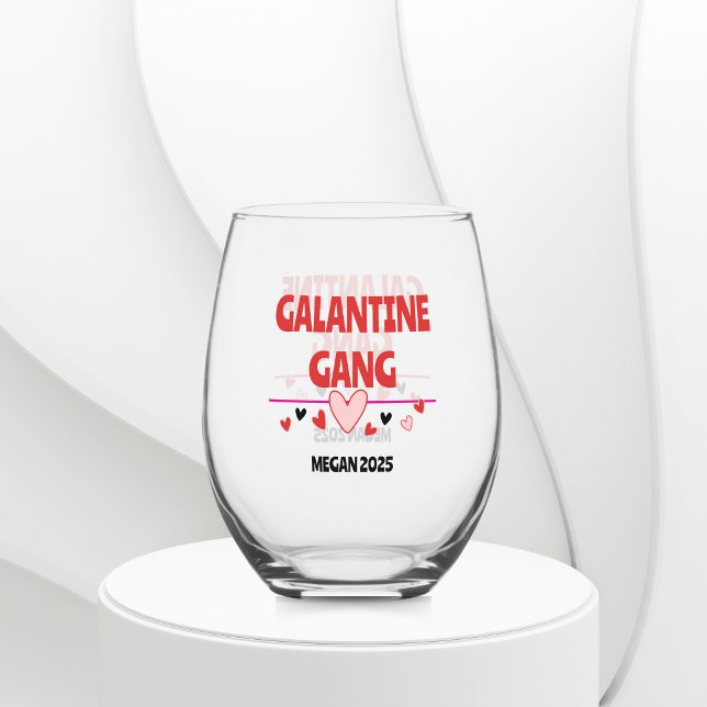 Trendy Galentine's Day Wine Glass Decals for Besti (Be My Galentine Wine Glass )