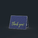 TRENDY GAMING Bar Mitzvah navy blue lime Thank You Card<br><div class="desc">by kat massard >>> www.simplysweetPAPERIE.com <<< A simple design for your THANK YOU FLAT CARDS - to match your main invitations. Love the design, but would like to see some changes - another colour scheme, product, add a photo or adapted for a different occasion - no worries simply contact me,...</div>