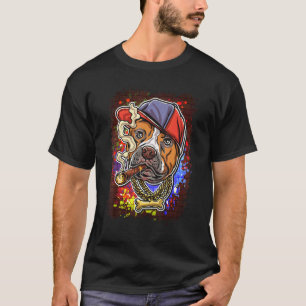 Trendy Gangsta Hip Hop Pitbull For Pitbull Smokin T-Shirt