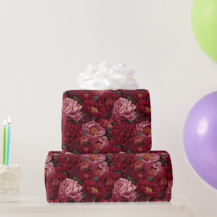 Trendy Garden Inspired Peonies Print Wrapping Paper