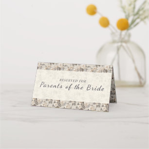 Trendy Gardenias Accent Boho Wedding Place Card
