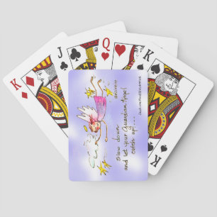 Trendy Gentle Angel Says "Slow Down" Playing Cards