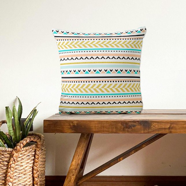 Trendy Geometric Aztec Inspired Pattern Cushion (Creator Uploaded)