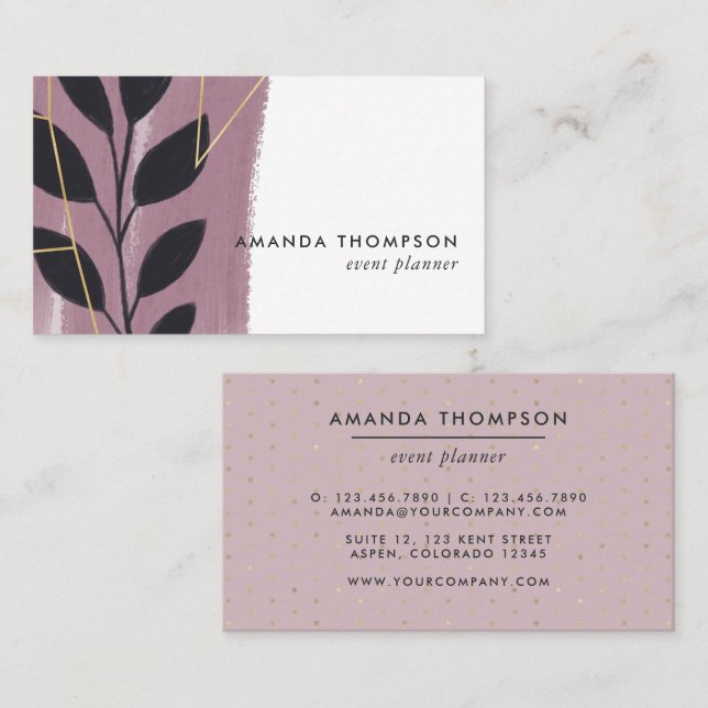 Trendy Geometric Brush Strokes Collage Business Ca Business Card (Front/Back)