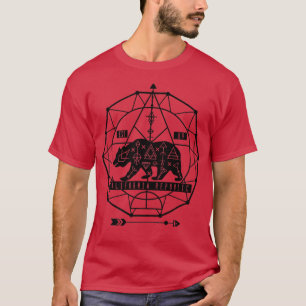 Trendy Geometric California Republic Bear Premium T-Shirt