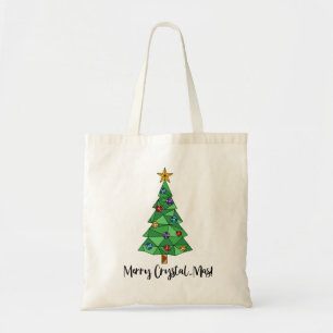 Trendy Geometric Colourful Tree Merry Christmas Tote Bag