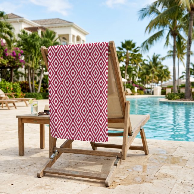 Trendy Geometric Crimson Beach Towel (Creator Uploaded)